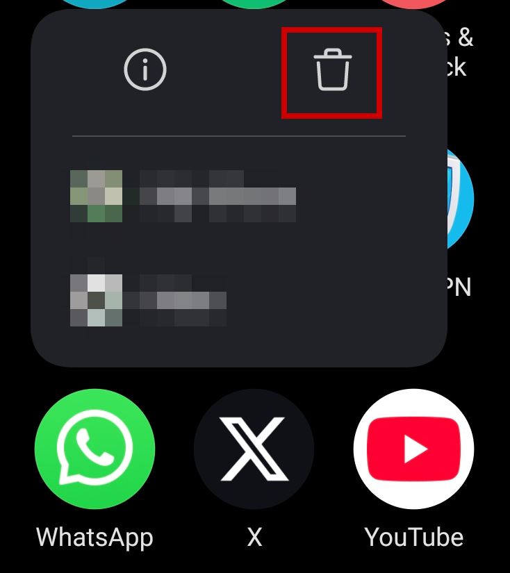 Uninstalling WhatsApp