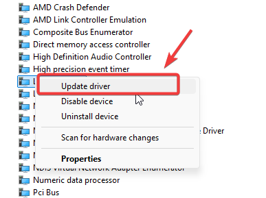 Updating driver option