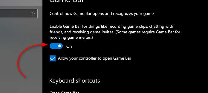 Disabling Windows Game Bar