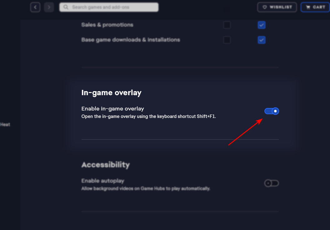 Disabling EA Play in-game overlay