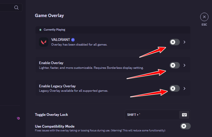 Disabling Discord overlay
