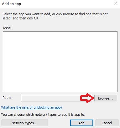 Browse for application window
