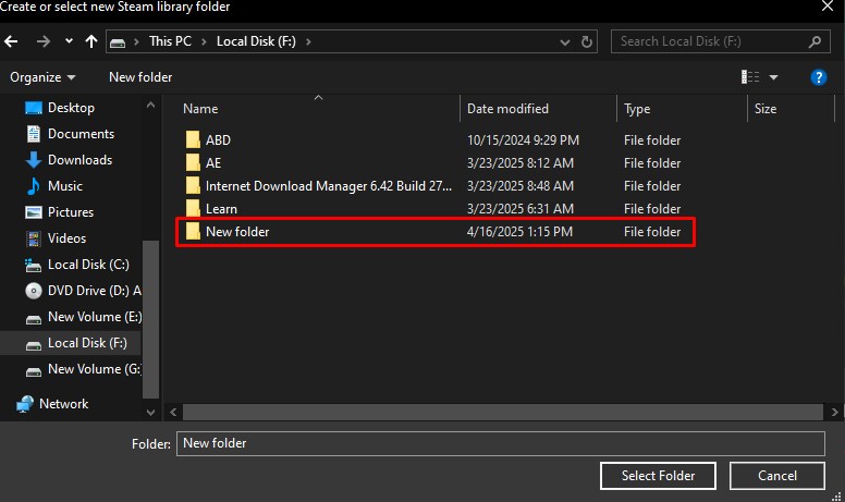 Creating new library folder
