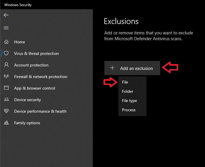 Add file exclusion option