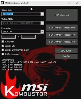 Kombustor benchmark options