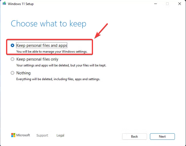 Windows upgrade options