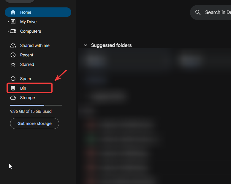 Google Drive Trash location