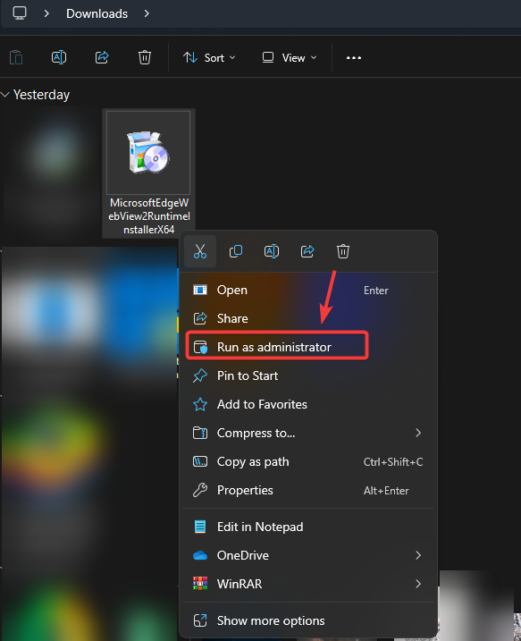 Running installer as administrator