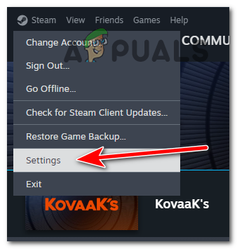 Steam client menu location