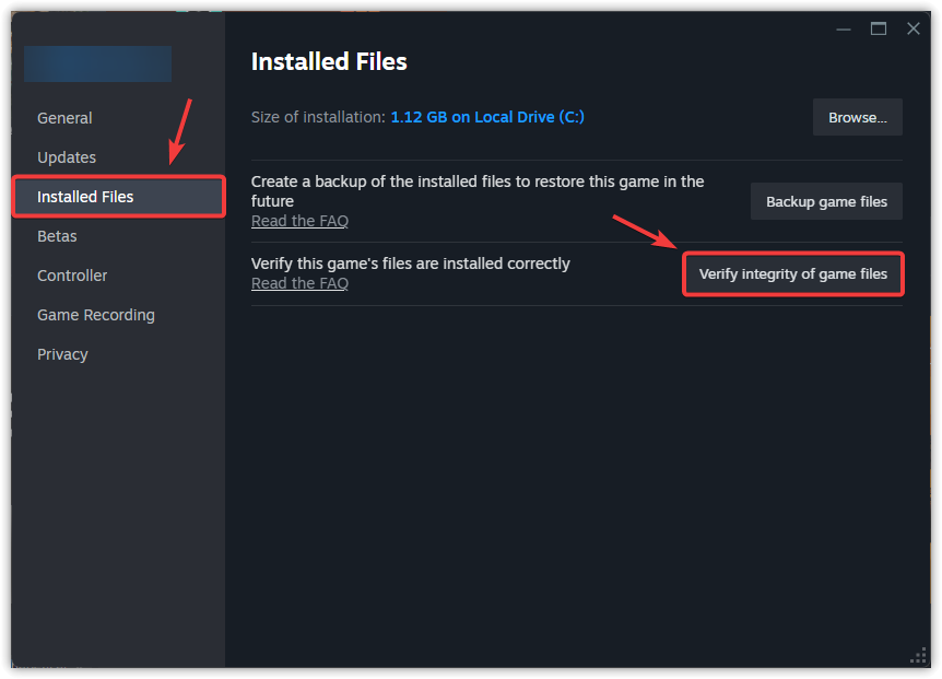 Verify Game File Integrity on Steam