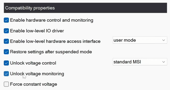 MSI Afterburner voltage unlock settings