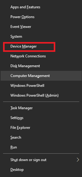 Opening Device Manager from Windows Quick Access menu
