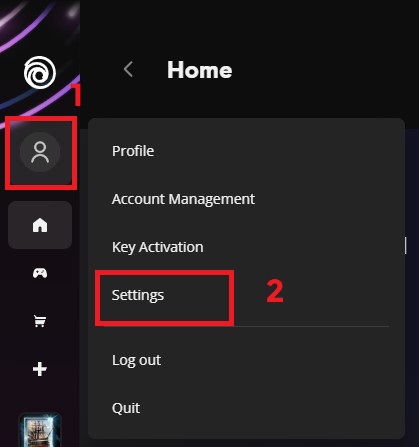 Ubisoft Connect settings menu