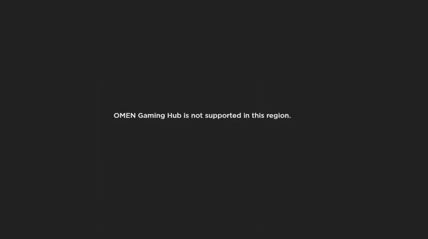 OMEN Gaming Hub not supported error
