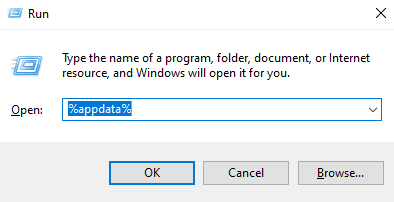 Windows Run dialog box