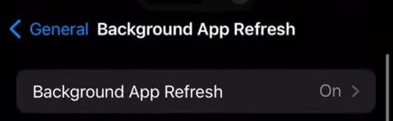 Background App Refresh enabled with options