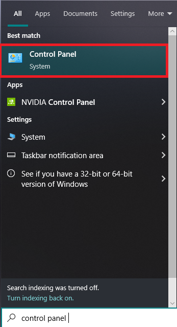 Open Control Panel in Windows