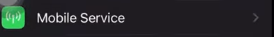 Mobile Services menu in iOS settings