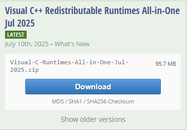 Visual C++ runtimes