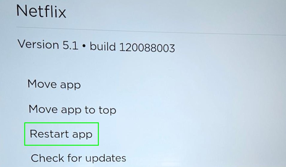 Restarting Netflix on Roku