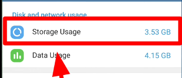 Storage usage option in Telegram Android app