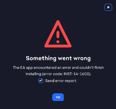 EA app installation error