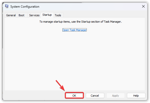 Restart prompt after clean boot configuration