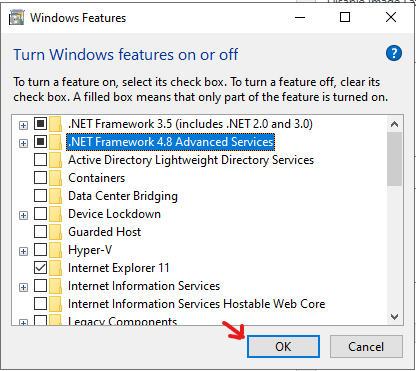 Enable .NET framework