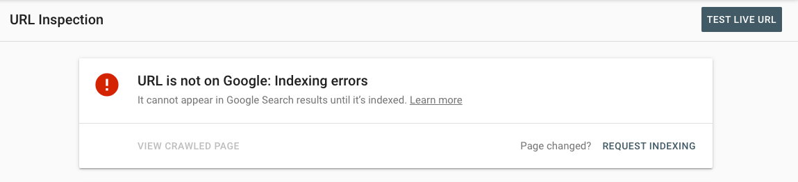Google Search Console redirect error example