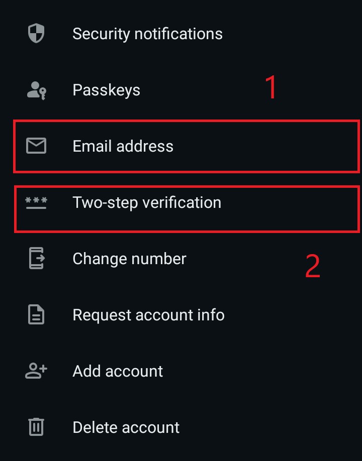 Enable two-step verification