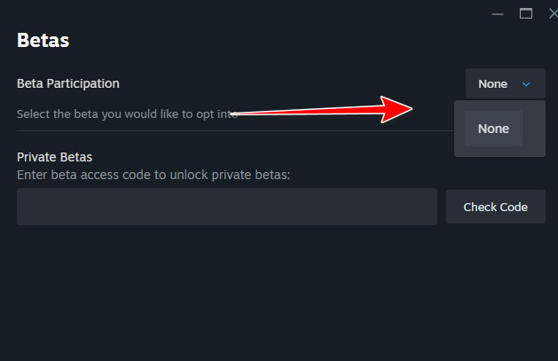 Disable SteamVR beta version