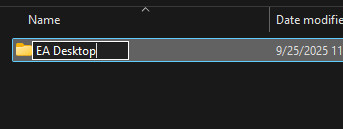 Renamed EA Desktop folder