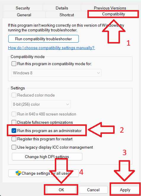 Enable run as administrator permanently
