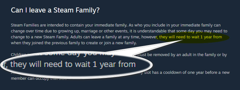 Steam Family Leave