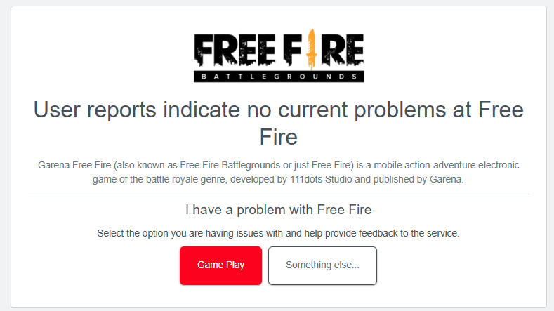 Free Fire server status check