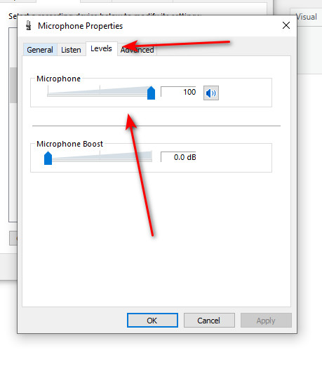 Microphone levels 100%