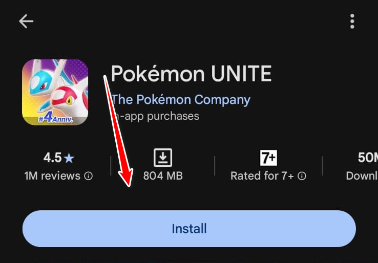 Reinstall Pokémon Unite