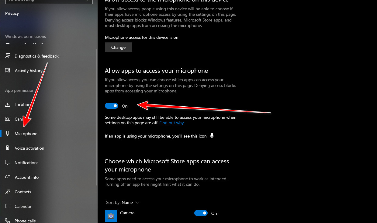 Allow microphone access