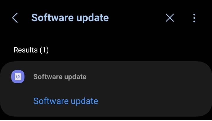 Android Settings showing Software update option.