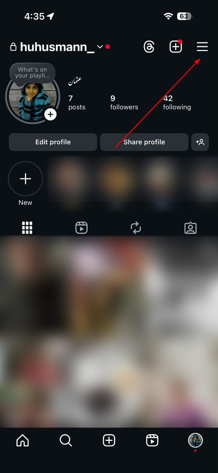 Three Line Menu on Instagram