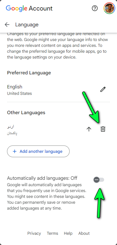 Disable Automatically Add Languages