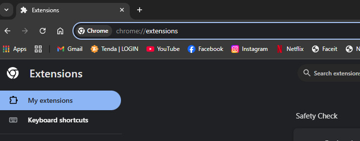 Open Chrome extensions page