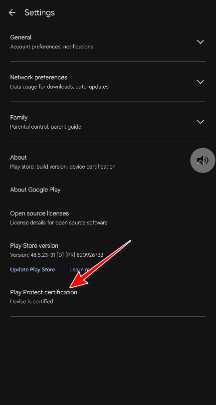 Check Play Protect certification status