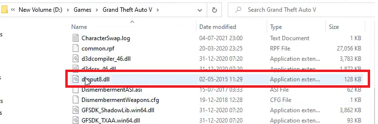 dinput8.dll file in GTA V folder