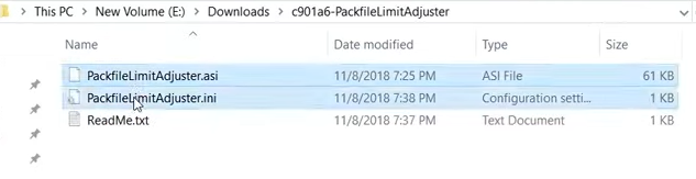 Packfile Limit Adjuster files