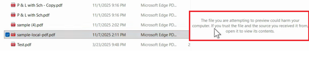 File Preview Error Message Fix: The file you are attempting to preview could harm your computer