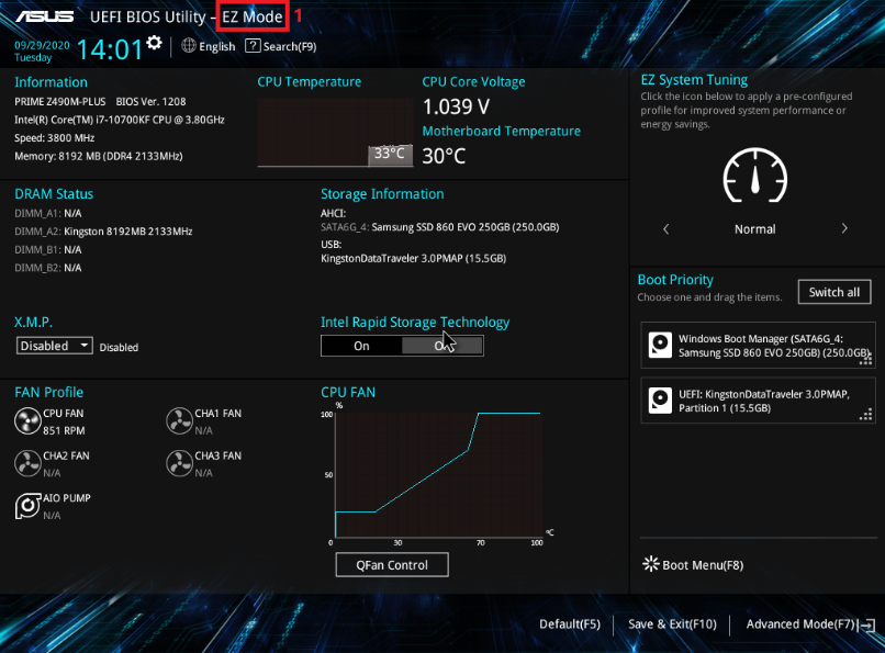 Advanced Mode in ASUS BIOS