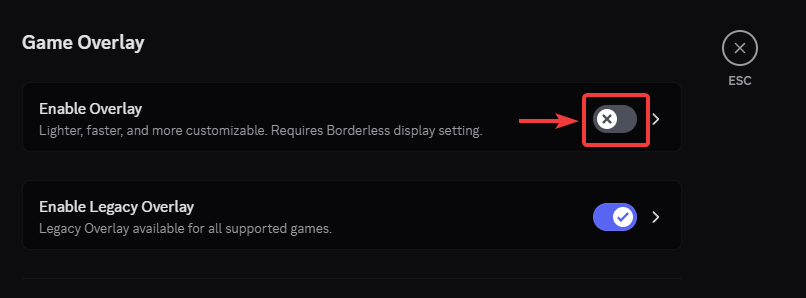 Disable Discord overlay