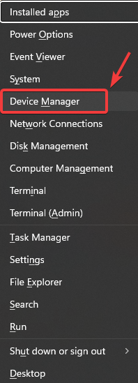Open Device Manager from Windows menu
