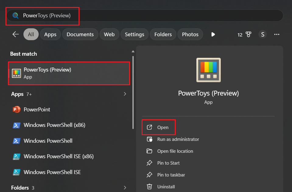 Ending PowerToys background processes in Windows Task Manager.
